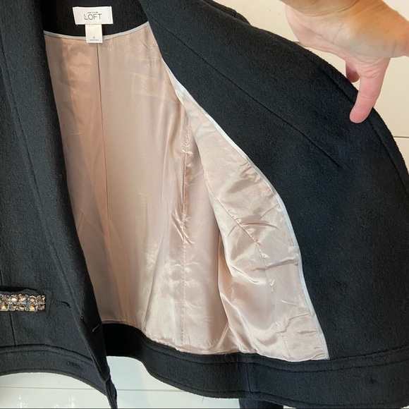 LOFT | Wool Blend Cropped Black Blazer - Picture 10 of 13